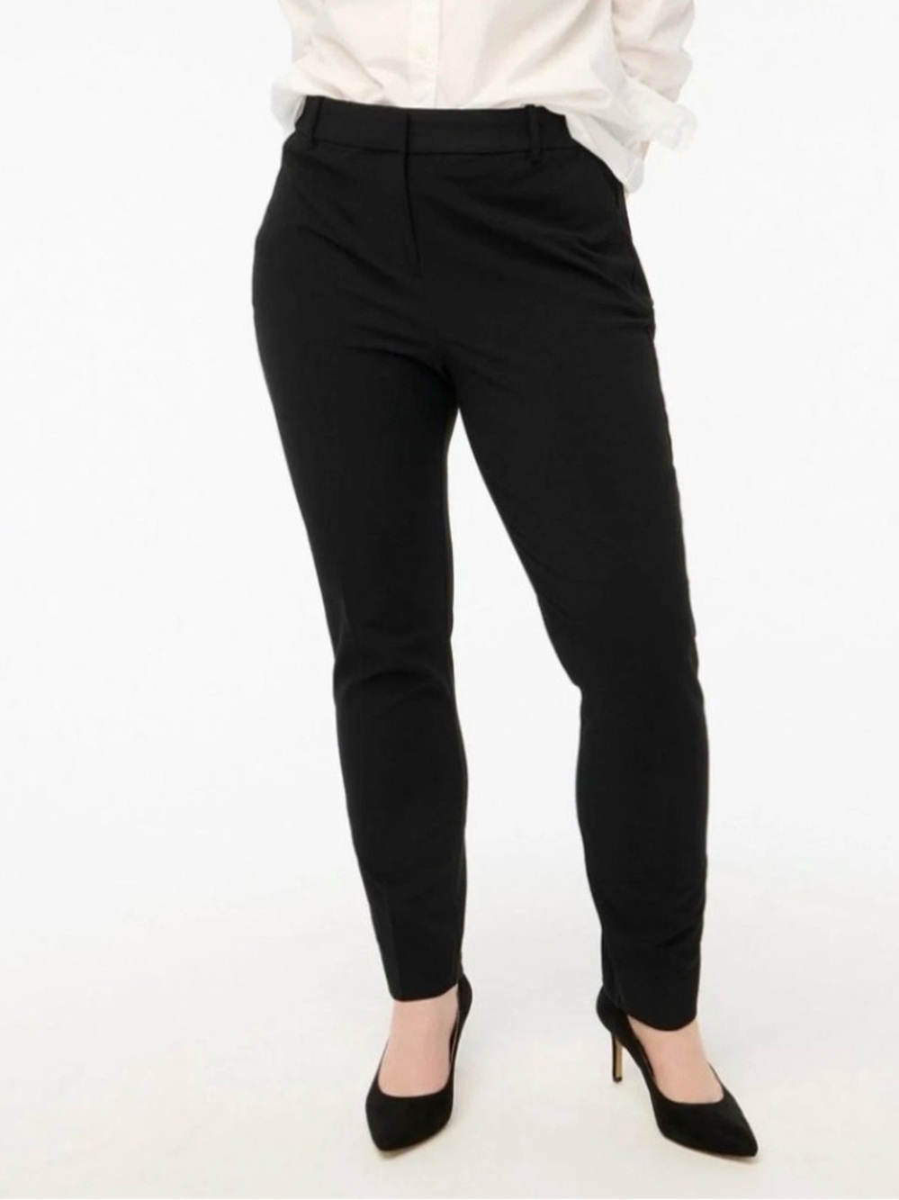 J.CREW Factory Full-Length Ruby Pant Straight Leg Stretch Twill Black Sz 12